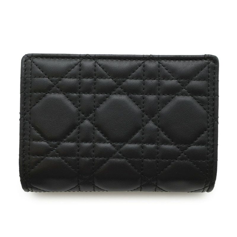 クリスチャン・ディオール 二つ折り財布 My Dior Dittany ウォレット ラムスキン S6022ONMJ Christian Dior 黒