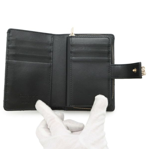 クリスチャン・ディオール 二つ折り財布 My Dior Dittany ウォレット ラムスキン S6022ONMJ Christian Dior 黒