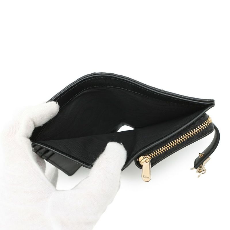 クリスチャン・ディオール 二つ折り財布 My Dior Dittany ウォレット ラムスキン S6022ONMJ Christian Dior 黒