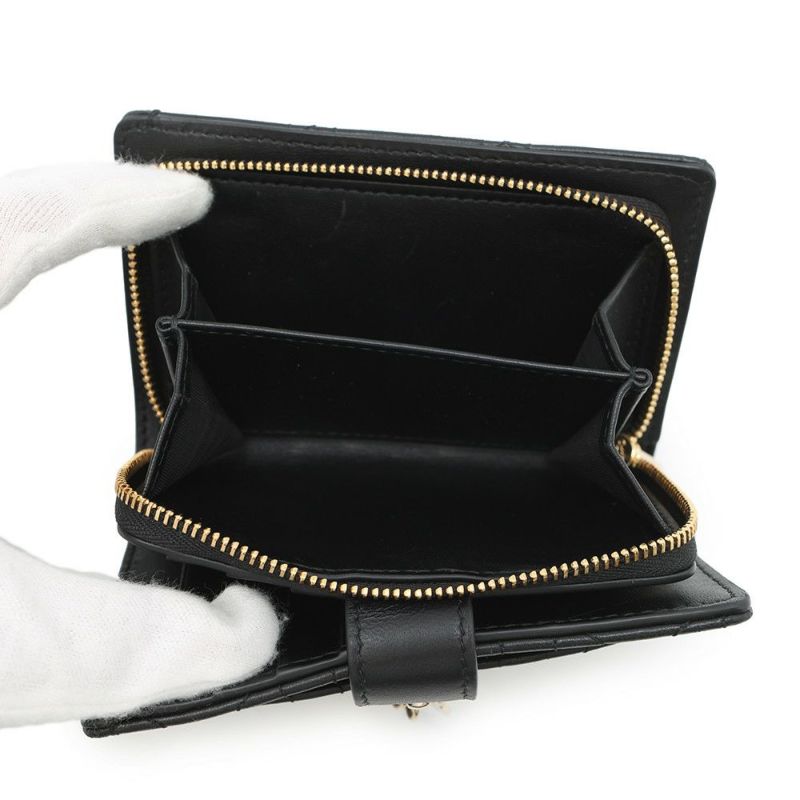 クリスチャン・ディオール 二つ折り財布 My Dior Dittany ウォレット ラムスキン S6022ONMJ Christian Dior 黒