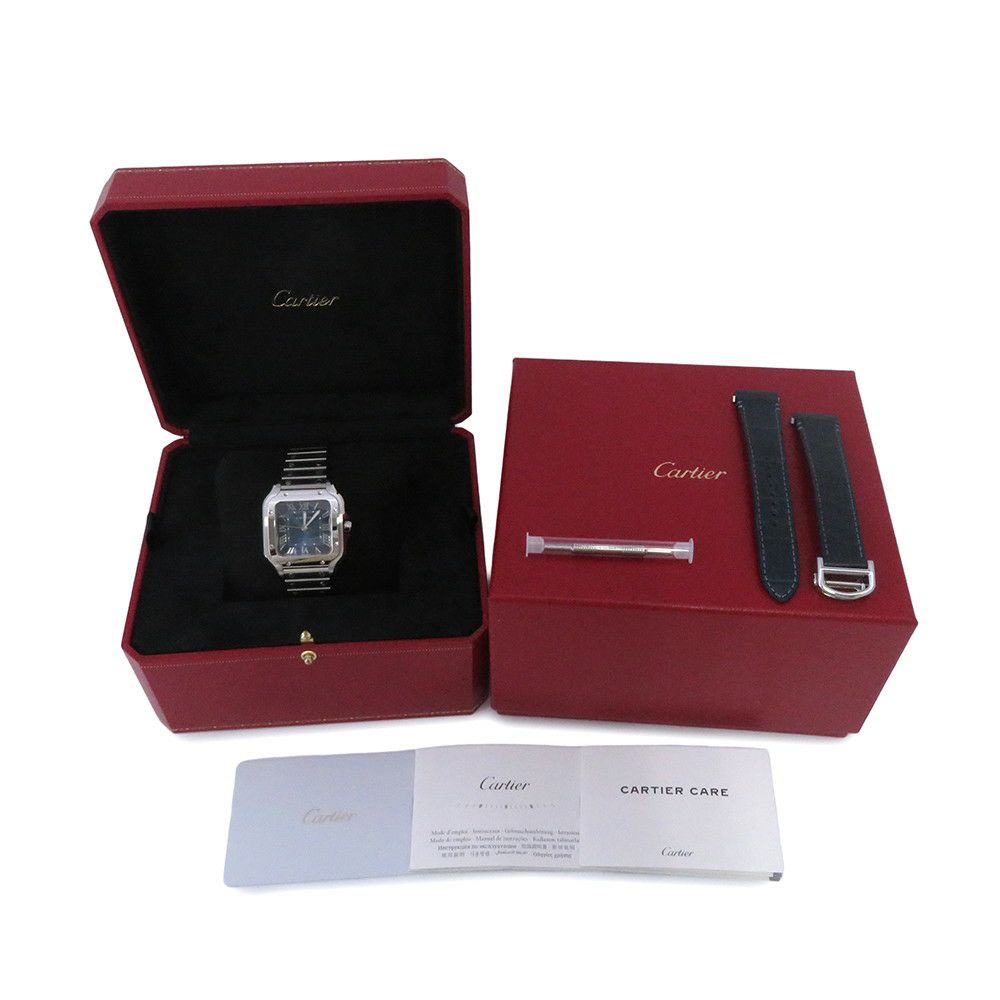 カルティエ サントス ドゥ カルティエ ミディアムモデル WSSA0063 Cartier 腕時計 ブルー文字盤