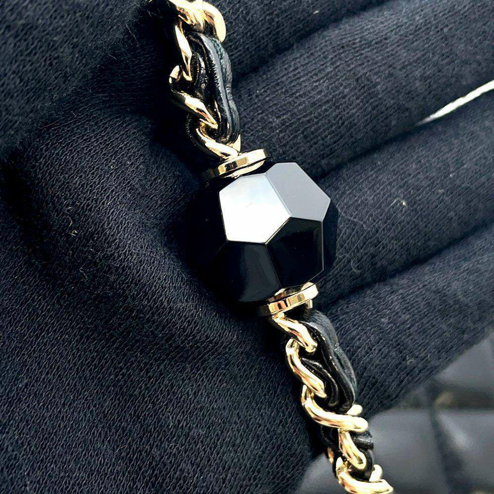 シャネル チェーンショルダーバッグ ミニマトラッセ ココマーク ハートチェーン ラムスキン AS3783 黒