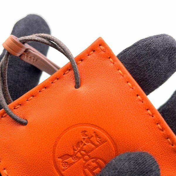 エルメス バッグチャーム ショッパー サックオランジュ フー/ゴールド ラムスキン Y刻印 HERMES