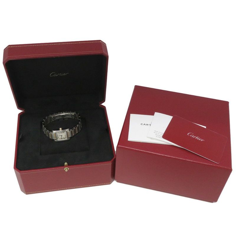 カルティエ タンク フランセーズ SM W51007Q4 Cartier 腕時計 クォーツ 白文字盤