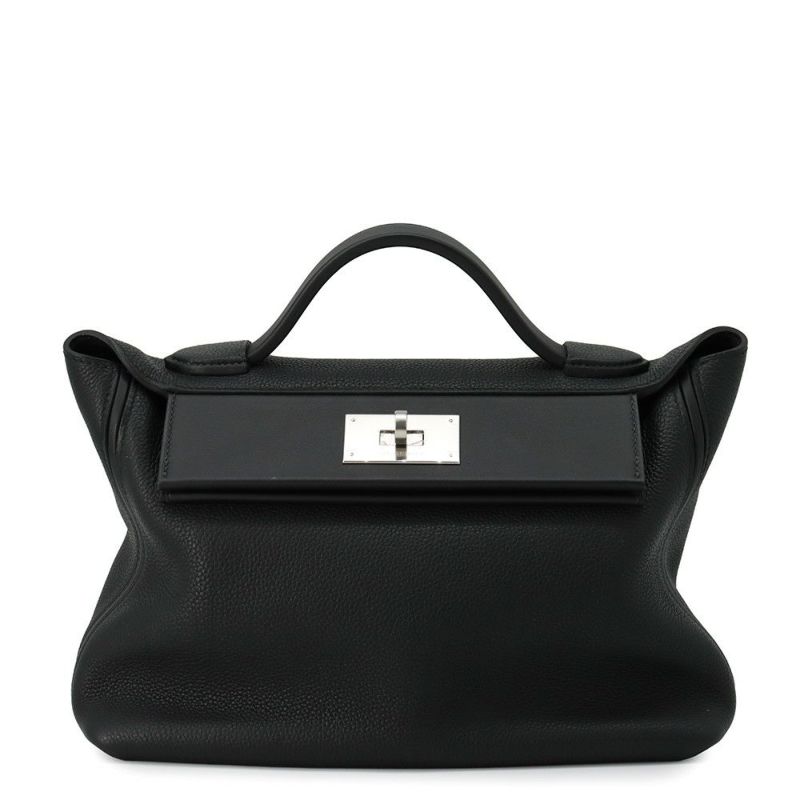 エルメス 24/24 29 サック ヴァンキャトル ブラック/シルバー金具 トゴ/スイフト Y刻印 2wayショルダー 黒