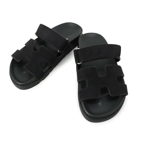 エルメス サンダル シプレ ベロア レザー レディースサイズ36 HERMES 靴 黒