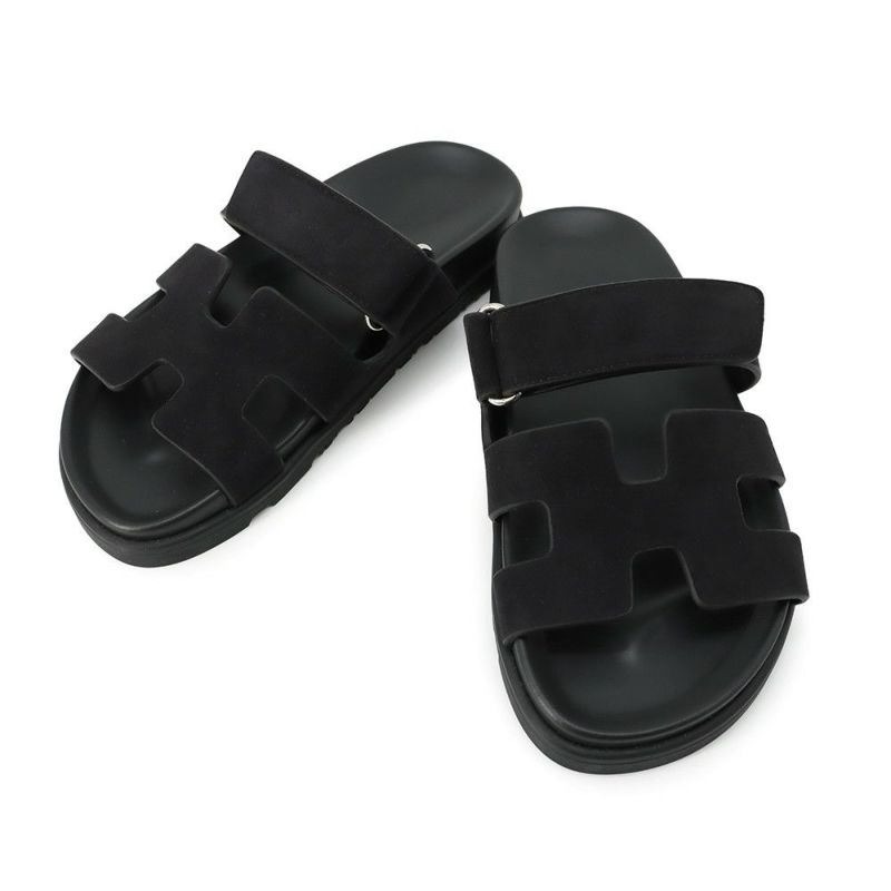 エルメス サンダル シプレ ベロア レザー レディースサイズ36 HERMES 靴 黒