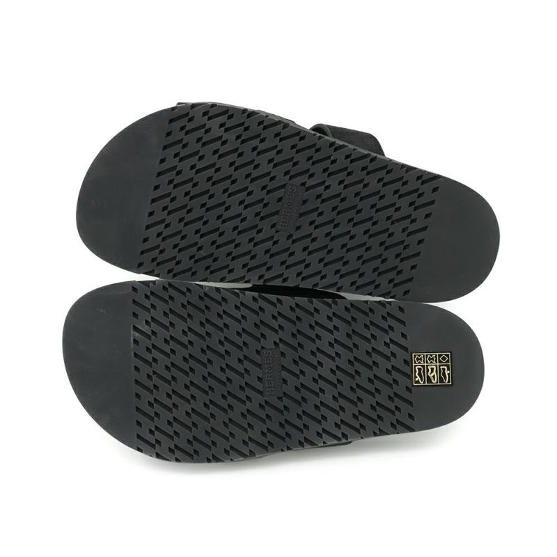 エルメス サンダル シプレ ベロア レザー レディースサイズ36 HERMES 靴 黒