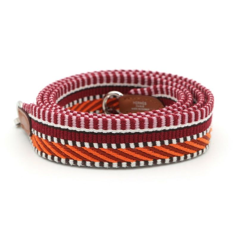 エルメス ショルダーストラップ バンドリエール サングル カヴァル オランジュミニウム/ゴールド/ピンク/シルバー金具 キャンバス/スイフト B刻印