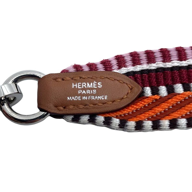 エルメス ショルダーストラップ バンドリエール サングル カヴァル オランジュミニウム/ゴールド/ピンク/シルバー金具 キャンバス/スイフト B刻印