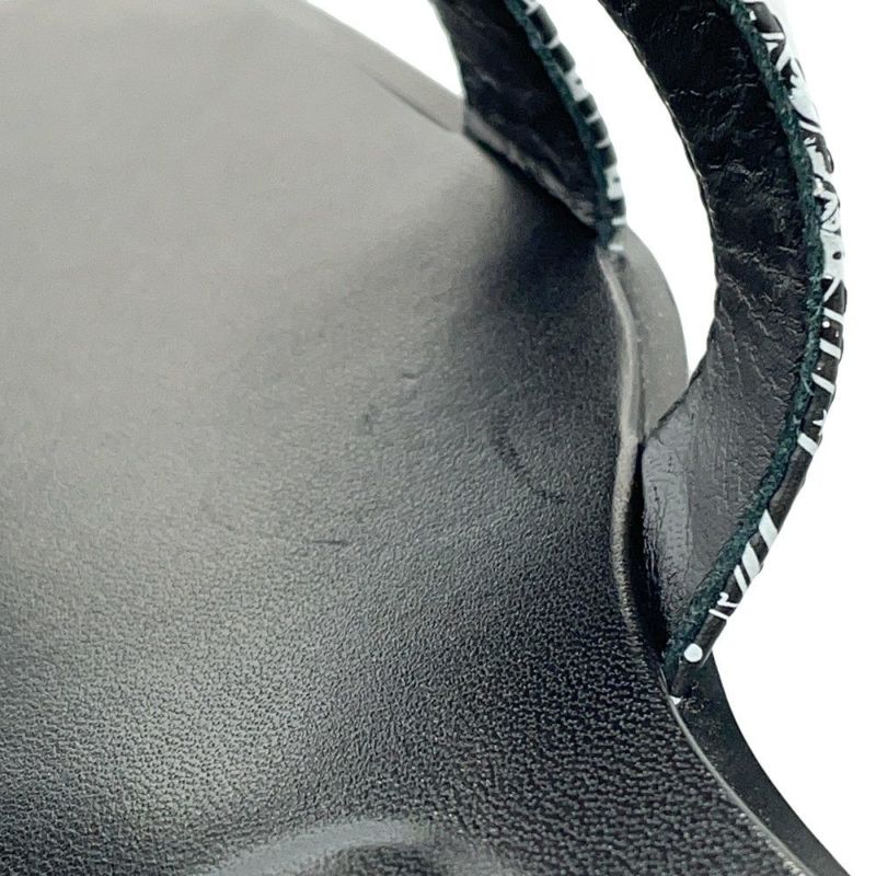 エルメス サンダル オラン 占星術 レザー レディースサイズ37 HERMES 靴 黒 白