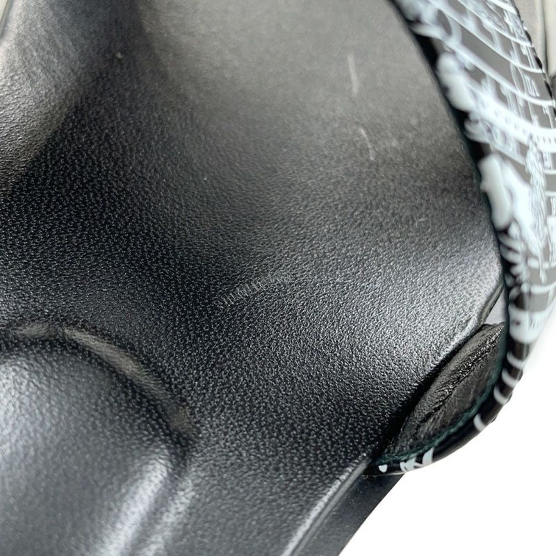 エルメス サンダル オラン 占星術 レザー レディースサイズ37 HERMES 靴 黒 白