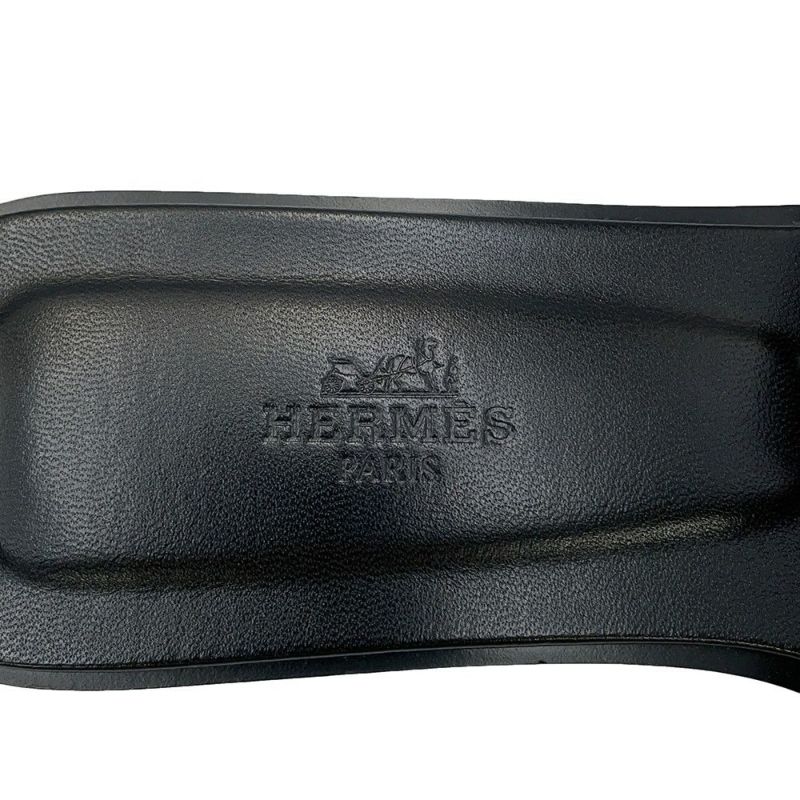 エルメス サンダル オラン 占星術 レザー レディースサイズ37 HERMES 靴 黒 白