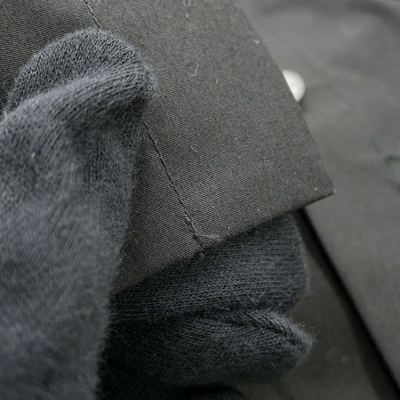 エルメス シャツワンピース カレーシュ刺繍 ノースリーブ コットン レディースサイズ40 HERMES 黒