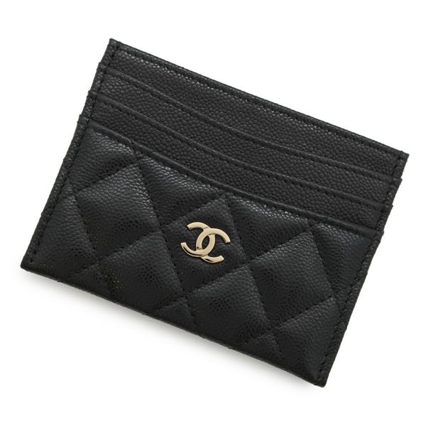 シャネル カードケース クラシック マトラッセ ココマーク キャビアスキン AP4472 CHANEL パスケース 名刺入れ 黒