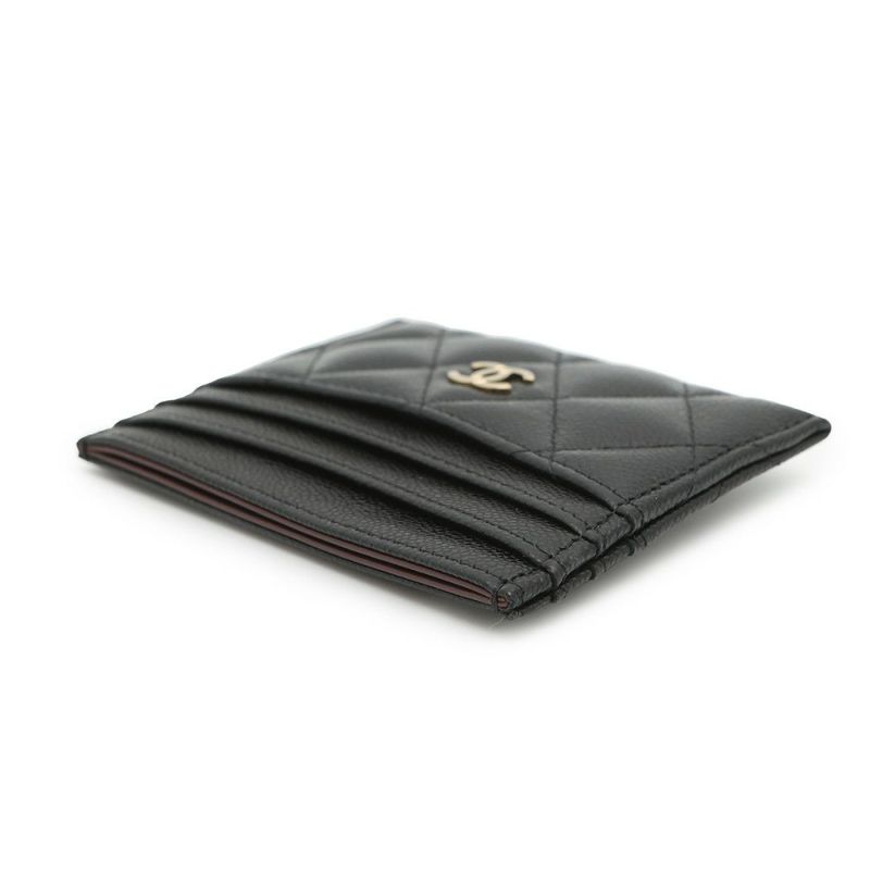 シャネル カードケース クラシック マトラッセ ココマーク キャビアスキン AP4472 CHANEL パスケース 名刺入れ 黒