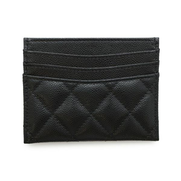 シャネル カードケース クラシック マトラッセ ココマーク キャビアスキン AP4472 CHANEL パスケース 名刺入れ 黒