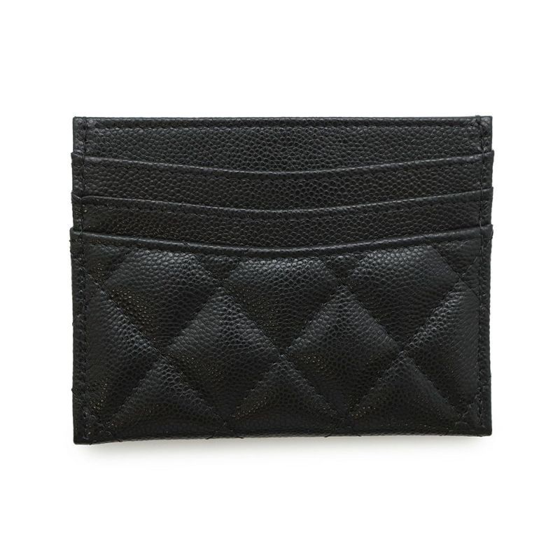シャネル カードケース クラシック マトラッセ ココマーク キャビアスキン AP4472 CHANEL パスケース 名刺入れ 黒