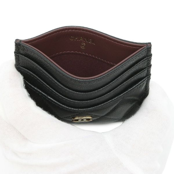 シャネル カードケース クラシック マトラッセ ココマーク キャビアスキン AP4472 CHANEL パスケース 名刺入れ 黒