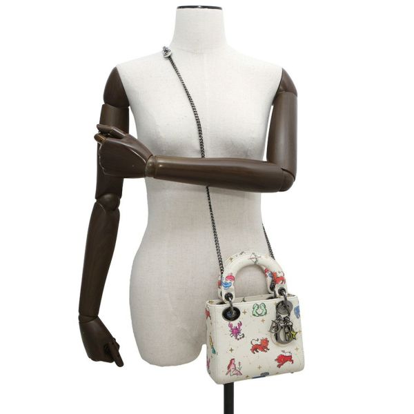 クリスチャン・ディオール ハンドバッグ レディディオール ミニ 星座 ピクセル S0856BNER 2wayショルダーバッグ 白