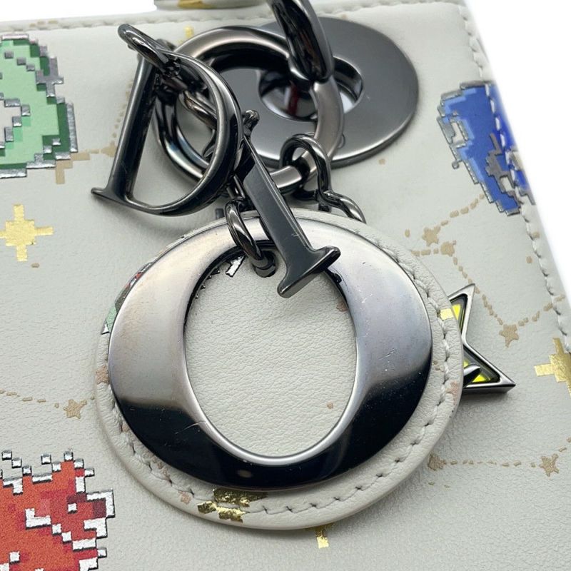 クリスチャン・ディオール ハンドバッグ レディディオール ミニ 星座 ピクセル S0856BNER 2wayショルダーバッグ 白