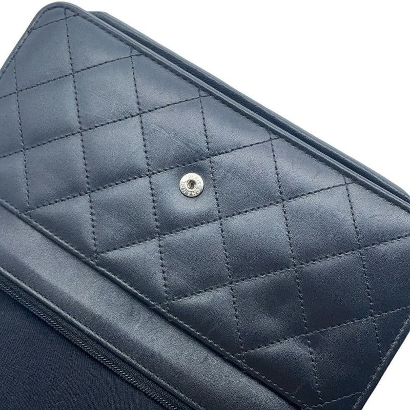 シャネル チェーンウォレット カンボンライン ココマーク A46646 CHANEL 財布 黒