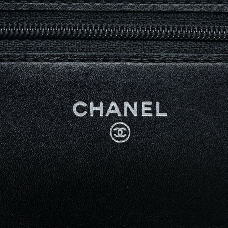 シャネル チェーンウォレット カンボンライン ココマーク A46646 CHANEL 財布 黒
