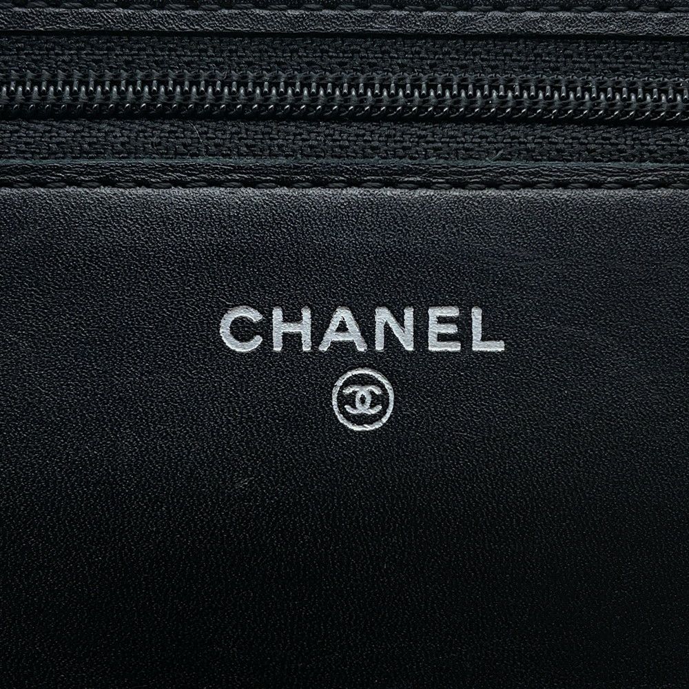 シャネル チェーンウォレット カンボンライン ココマーク A46646 CHANEL 財布 黒