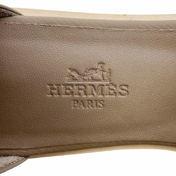 エルメス サンダル サントリーニ エトゥープ ヴォーエプソン レディースサイズ35 HERMES 靴