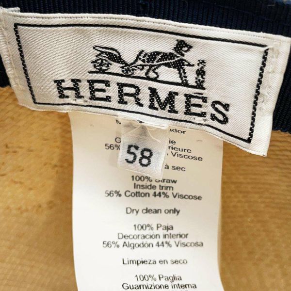 エルメス キャップ キャスケット ライリー パナマ パイユ ストロー サイズ58 HERMES 帽子