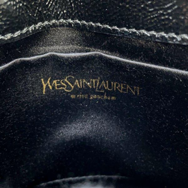 イヴサンローラン チェーンショルダーバッグ スターエンボス パテント Yves Saint Laurent 黒
