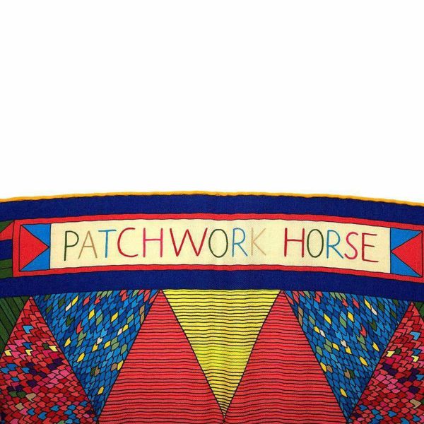 エルメス ストール カレ140 カレジェアン パッチワークの馬 Patchwork Horse カシミヤ シルク