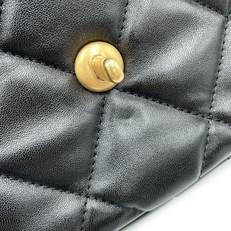 シャネル チェーンショルダーバッグ マトラッセ ココマーク ハートロック ラムスキン AS3979 CHANEL 黒