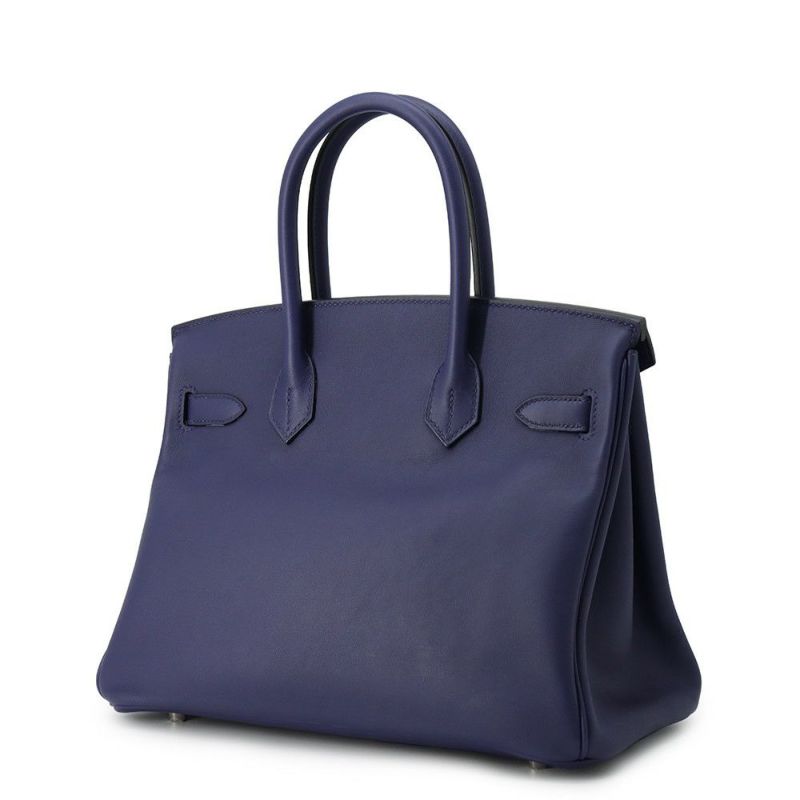 エルメス バーキン30 トレサージュ ブルーアンクル/ブルーデゥノール/ゴールド/シルバー金具 スイフト/エプソン D刻印