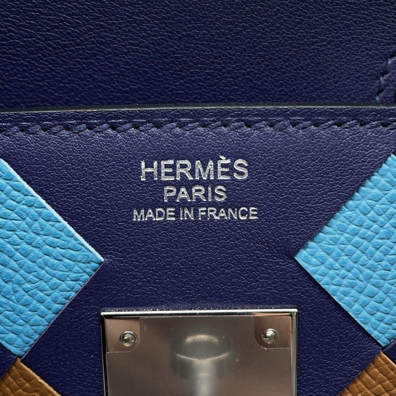 エルメス バーキン30 トレサージュ ブルーアンクル/ブルーデゥノール/ゴールド/シルバー金具 スイフト/エプソン D刻印