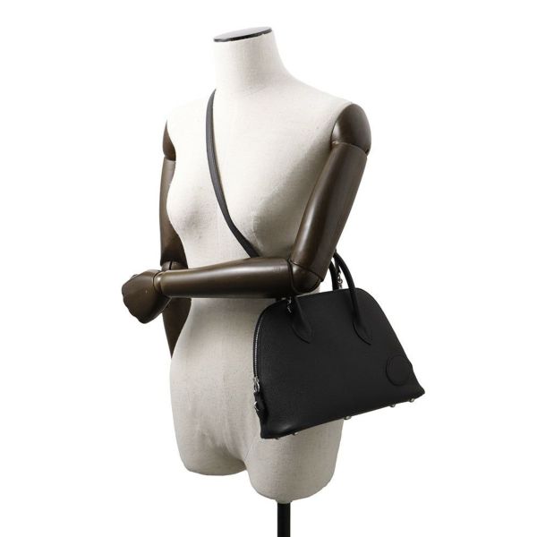 エルメス ボリード1923 25 無秩序 ブラック/シルバー金具 エプソン/スイフト/ヴァッシュハンター B刻印 2wayショルダー 黒