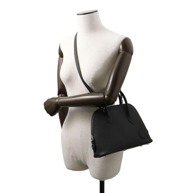 エルメス ボリード1923 25 無秩序 ブラック/シルバー金具 エプソン/スイフト/ヴァッシュハンター B刻印 2wayショルダー 黒