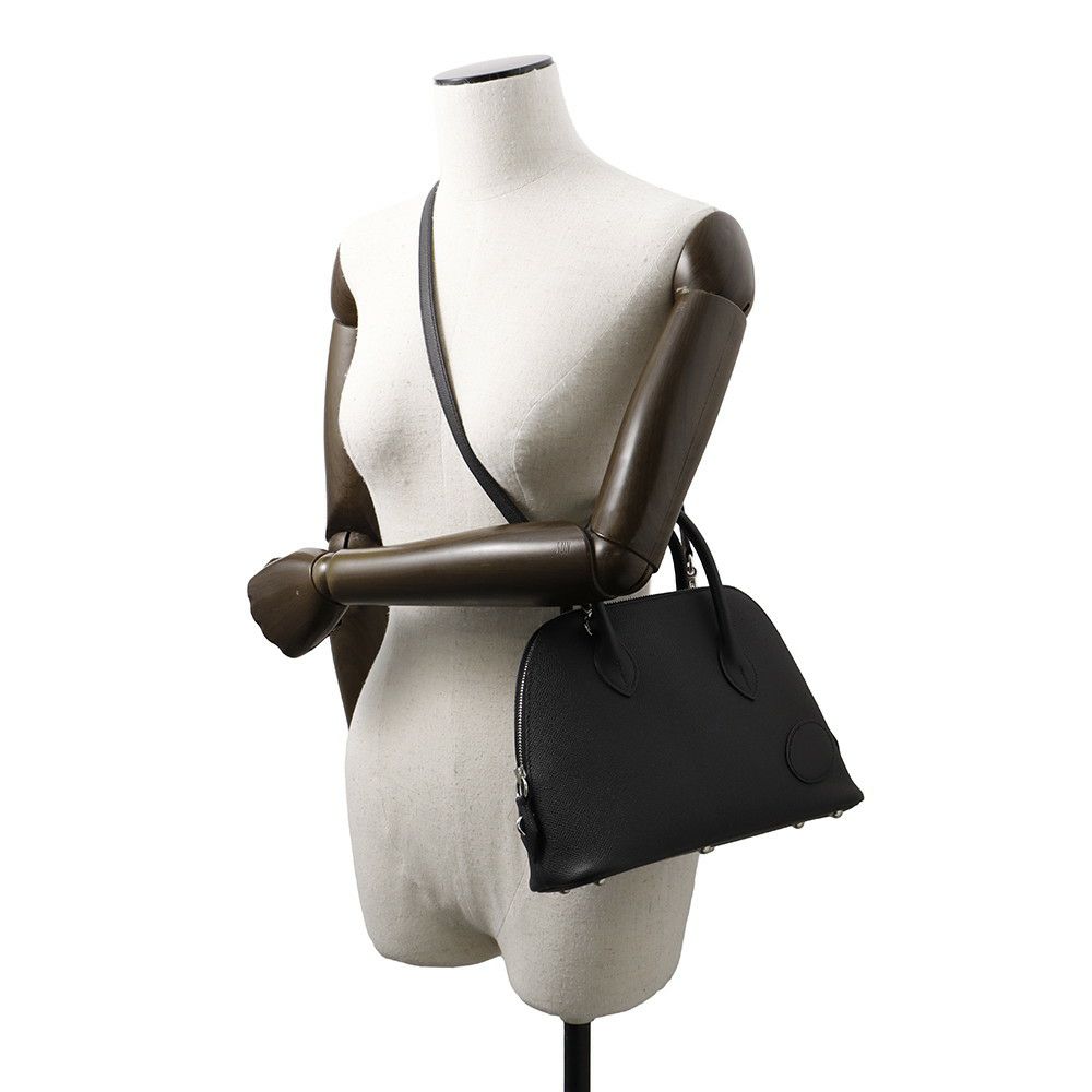 エルメス ボリード1923 25 無秩序 ブラック/シルバー金具 エプソン/スイフト/ヴァッシュハンター B刻印 2wayショルダー 黒