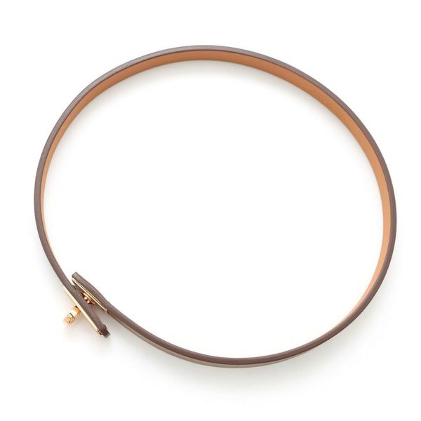 エルメス チョーカー ミニ・ケリー エトゥープ/ピンクゴールド金具 スイフト W刻印 HERMES