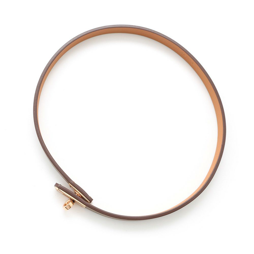 エルメス チョーカー ミニ・ケリー エトゥープ/ピンクゴールド金具 スイフト W刻印 HERMES