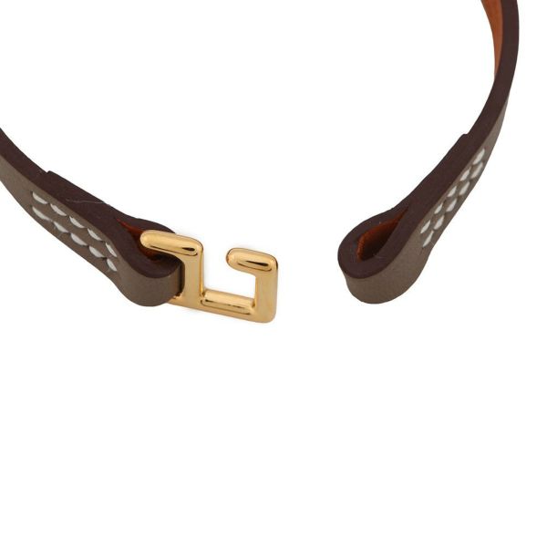 エルメス ブレスレット リヴァル ミニ エトゥープ/ゴールド金具 スイフト サイズT2 B刻印 HERMES