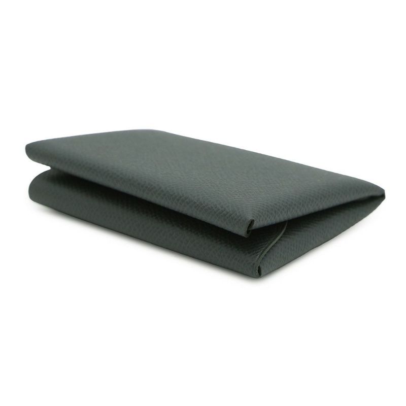 エルメス コインケース カルヴィ デュオ ヴェールマングローブ/シルバー金具 エプソン K刻印 財布