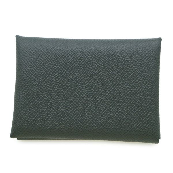 エルメス コインケース カルヴィ デュオ ヴェールマングローブ/シルバー金具 エプソン K刻印 財布