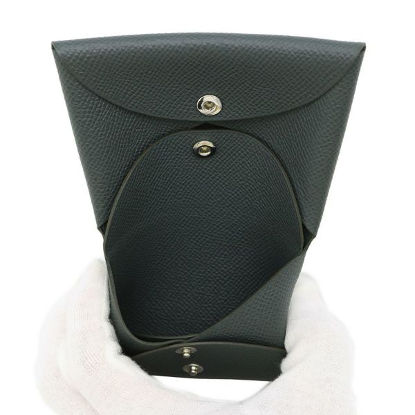 エルメス コインケース カルヴィ デュオ ヴェールマングローブ/シルバー金具 エプソン K刻印 財布