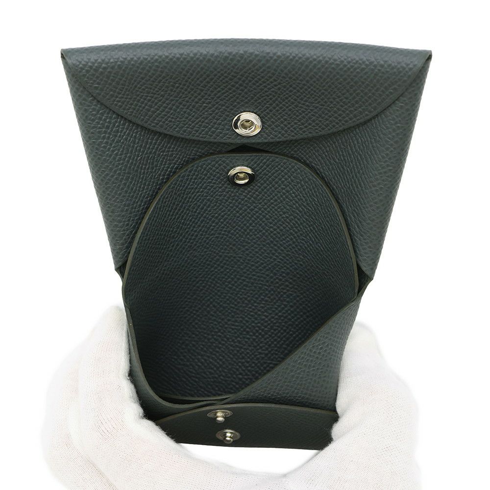 エルメス コインケース カルヴィ デュオ ヴェールマングローブ/シルバー金具 エプソン K刻印 財布