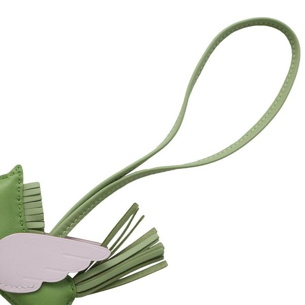 エルメス バッグチャーム ロデオPM ペガサス ヴェールユッカ/ヴェールクリケット/モーヴペール ラムスキン B刻印