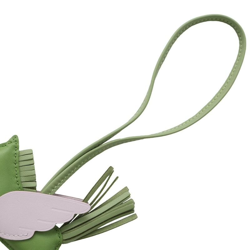 エルメス バッグチャーム ロデオPM ペガサス ヴェールユッカ/ヴェールクリケット/モーヴペール ラムスキン B刻印