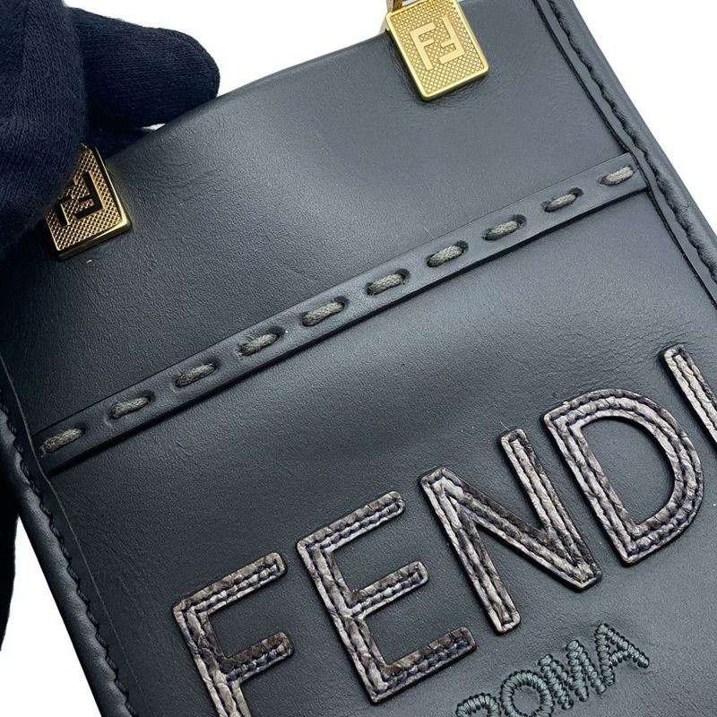 フェンディ ハンドバッグ サンシャイン ショッパー スモール レザー パイソン 8BS051 FENDI 2wayショルダー