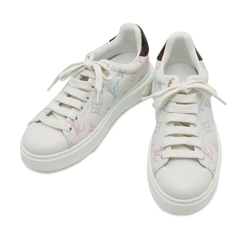 ルイヴィトン スニーカー モノグラム タイムアウト レディースサイズ37 1ABZMH LOUIS VUITTON 靴 白