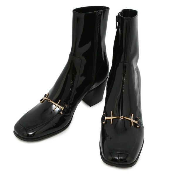 サンローランパリ ブーツ パテントレザー メンズサイズ41 709468 SAINT LAURENT PARIS 靴 黒